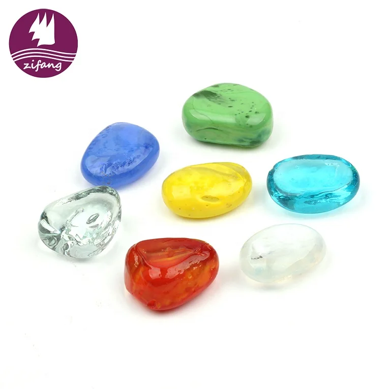 Delectable river stones for garden colorful high quality glass stones