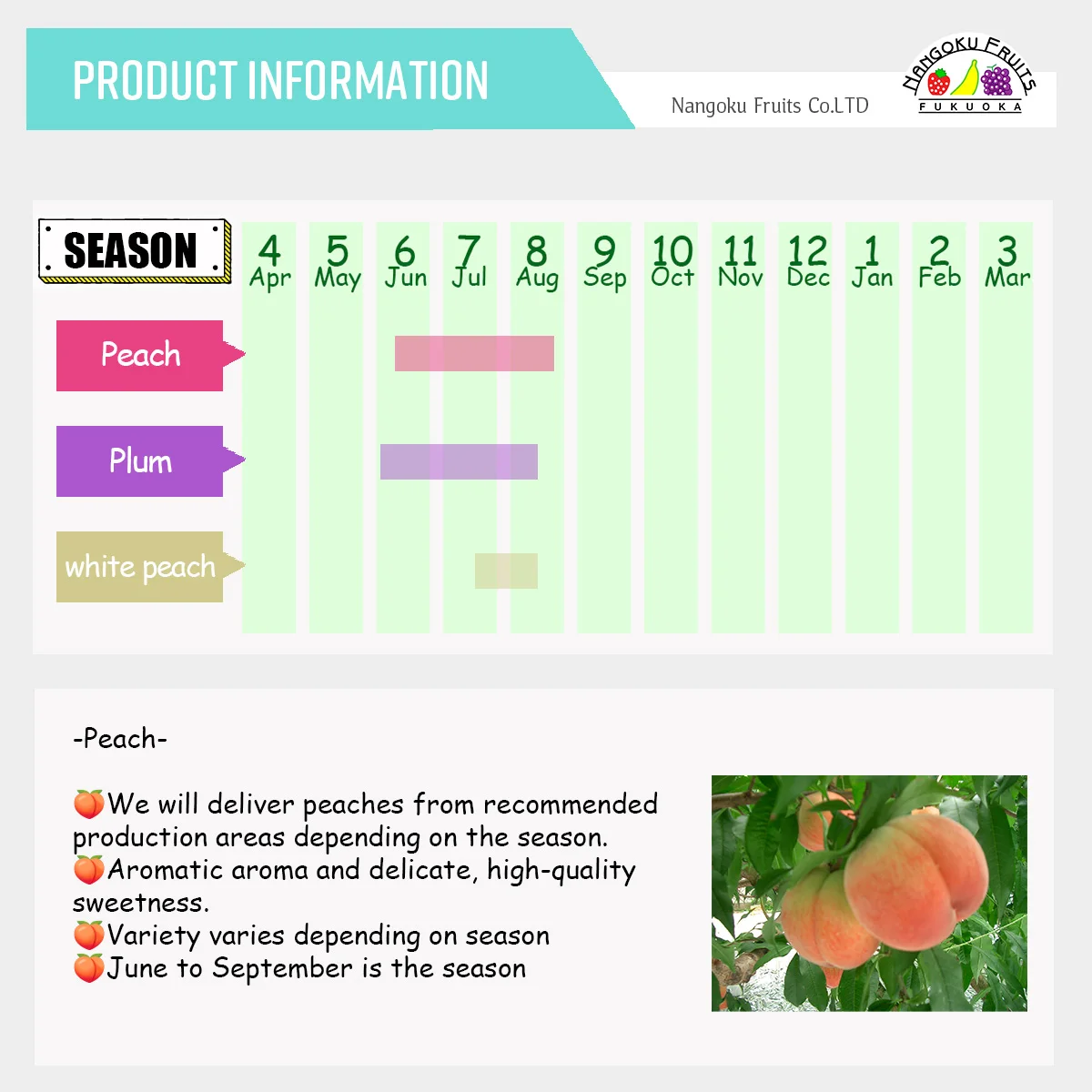 Excellent cost performance high quality Japanese fresh peaches