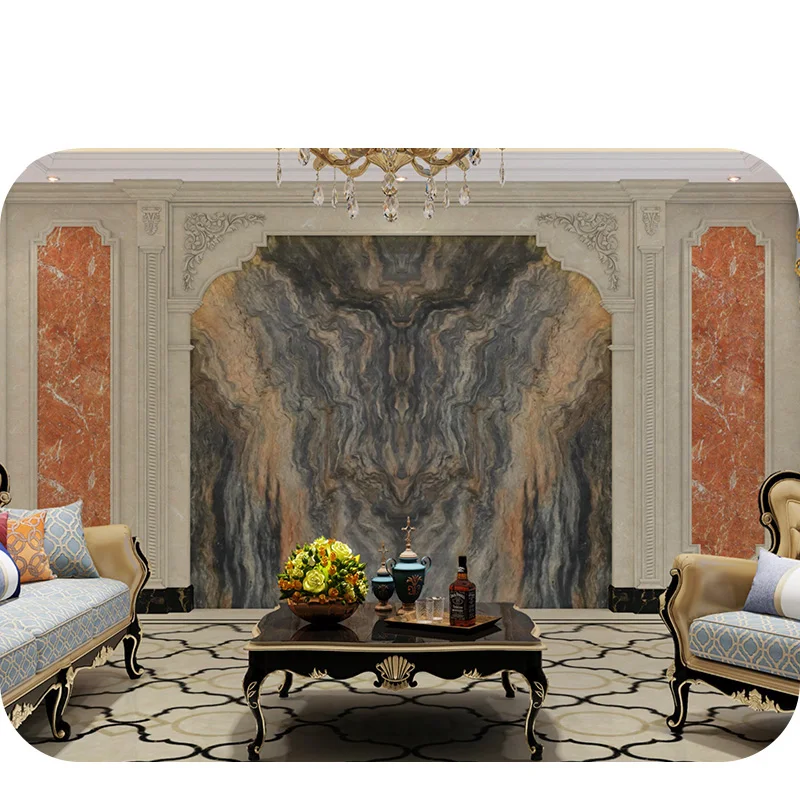 Hot Sale Villa Living Room Wall Deco Gold Silk Quartzite Natural Quartz Tiles Price