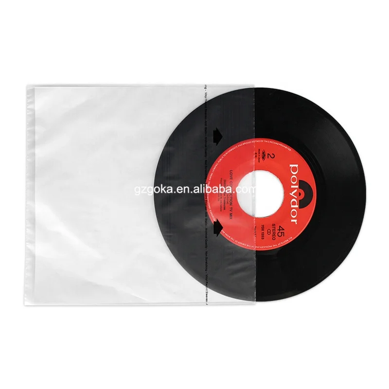 12 inches HDPE Vinyl Record Inner Sleeves LP storage bag with rice paper insert Pack 50