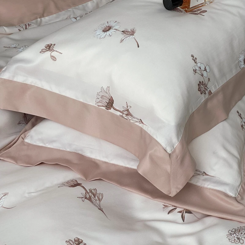 19mommeColor silk delicate embroidery quilt 4-piece quilt cover sheet pillowcase bedding 4-piece set