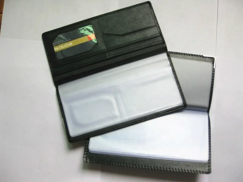100% PVC Business Name Card Case Large Capacity Cross  Bank Card ID Holder Custom name logo
