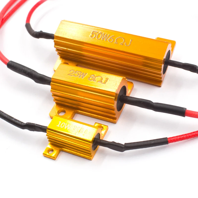 10 Вт 25 Вт 50 Вт 6 Ом светодиодный Canbus декодер HID Светодиодная лампа фары Canbus предупреждающий подавитель светодиодного нагрузочного резистора H1 H3 H4 H7 H11 9005 9006