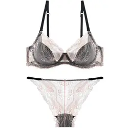 Cheap New Design Luxury Brief Fancy Panty Sexy Transparent Ladies Underwear Panties Net Bra And Panty Set free shipping