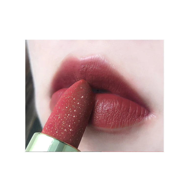 Hot Selling Makeup Pink Red Waterproof Glitter Matte Lipstick With Private Label