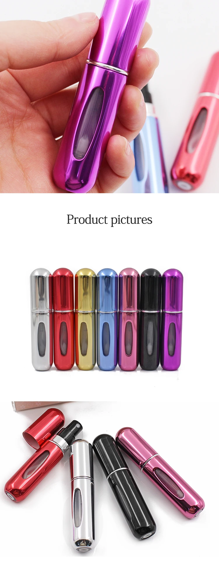 wholesale 5ml  easy bottom refillable perfume sprayer bottle  parfums aluminium atomizer carry on metal perfume atomizers