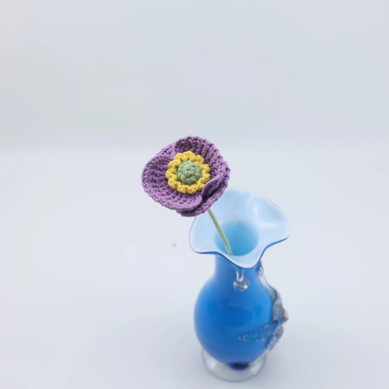 Wholesale 1pcs Finished  Hand-Kintted Corn Poppy Flower festival Gift, Artificial Crochet Handmade Crochet Milk Cotton Bouquet