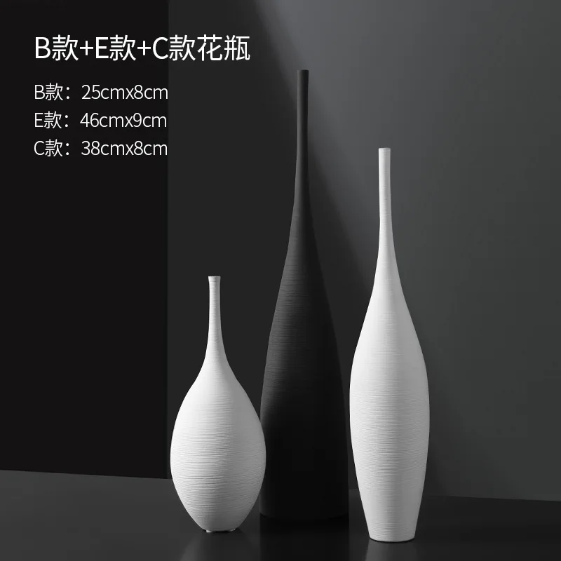 Tall Flower Vases for Living Room Decorations,Modern White Ceramic Vases for Home Decor Shelf