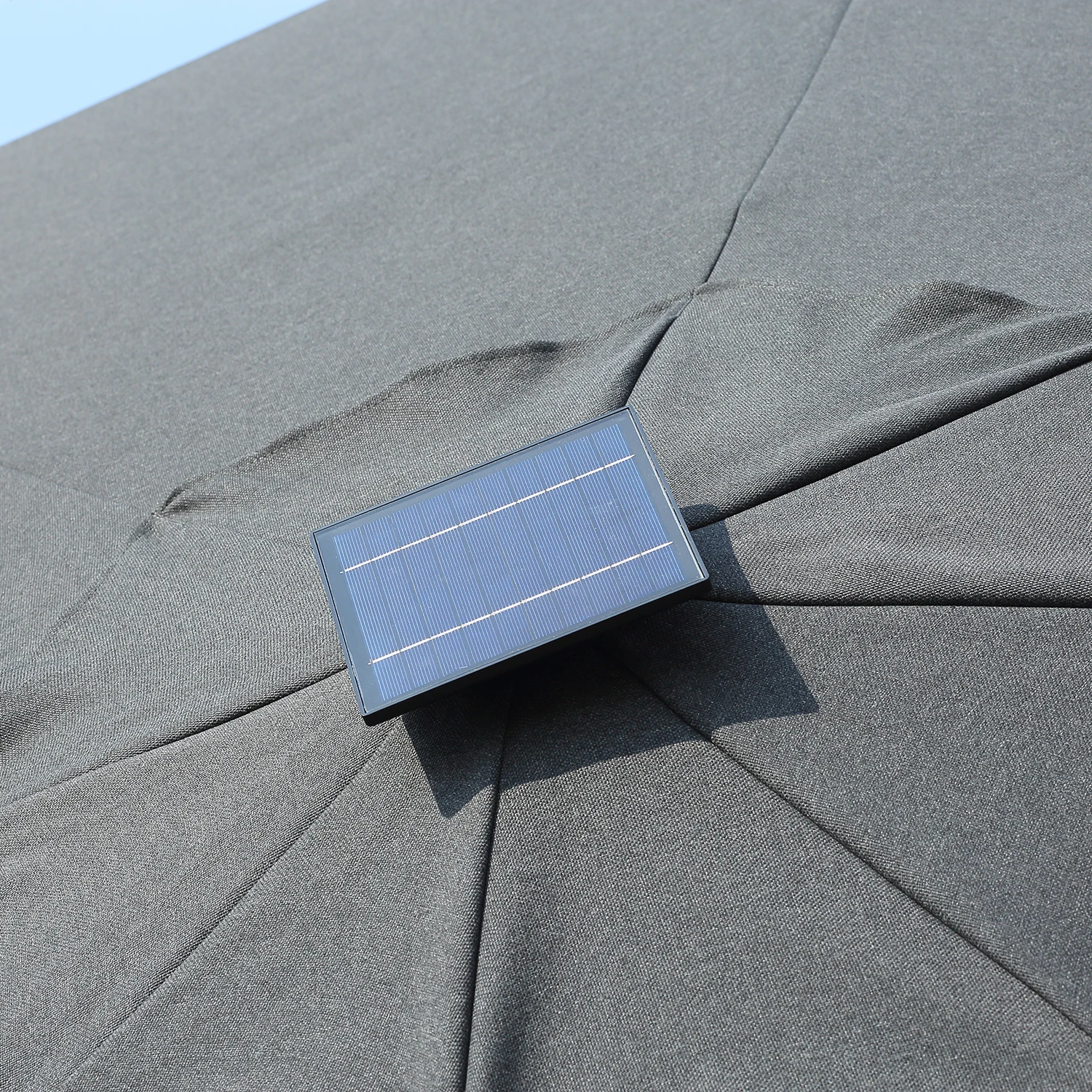 Waterproof Polished Solar Cantilever Patio Sunshade Garden Aluminum Led Parasols Outdoor Umbrella