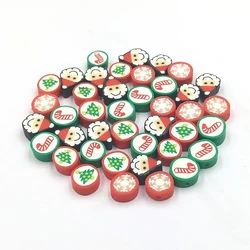 XuQian Mixed Christmas Themed Polymer Clay Spacer Beads for DIY Bracelet Necklace Jewelry Making Accessory