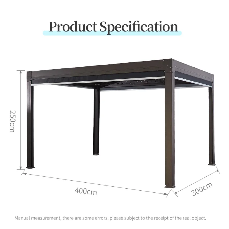 Modern Design Electric louvered roof gazebos outdoor aluminium pergola