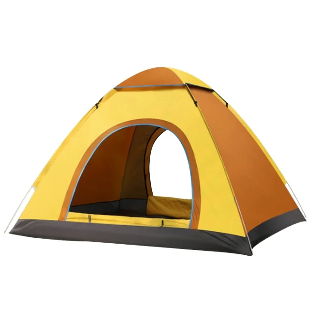 Quick Tents Yellow Portable Folding Shelter Anti-mosquito Tourist Waterproof Outdoor 4 Person Camping Tent