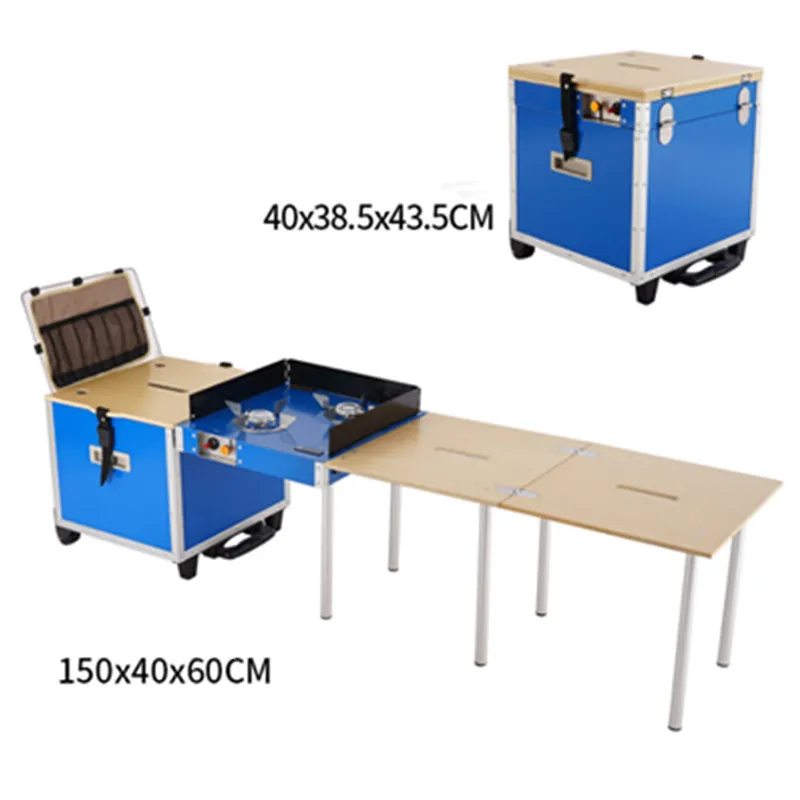 Outdoor Multifunctional Mobile Kitchen Stoves Cooking Utensils Folding Table Dining Tables For Camping