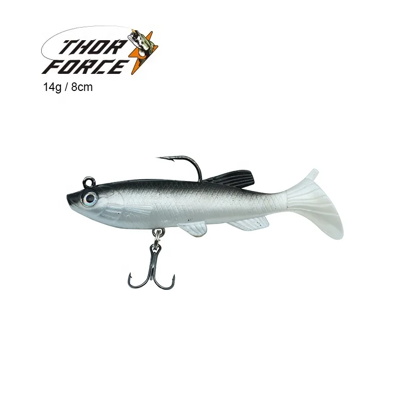 THOR FORCE New Artificial Artificial Soft  Bait PVC TPR  Soft Fishing Lure 9cm 14g Fishing Soft Bait with T Tail for pesca Pesca