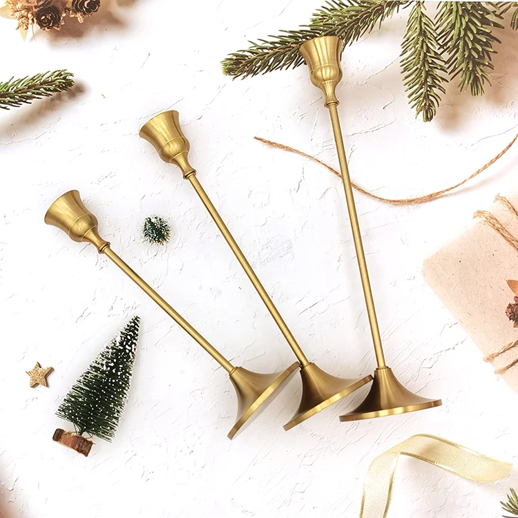 Weddings Decor Metal Tall Vintage Holders Stands Set Antique Gold Candle Stick Holder