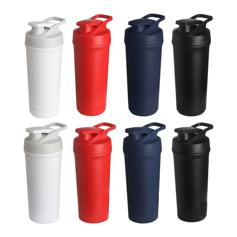 New Design Black Sport Water Bottles Smoothie Blender Gym Stainless Steel Protein Shaker Cup Bottle