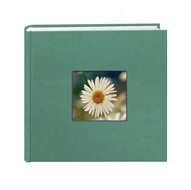wholesale 600 Family Green Linen Cover Sewn Bonded Extra Large Wedding Baby Memo Journal photo albums