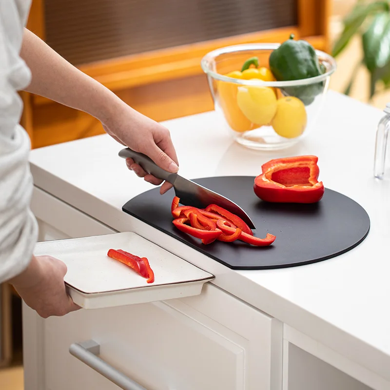 SHIMOYAMA Self-supporting TPU Chopping Board Dishwasher Safe Scratch Resistant Flexible Cutting Boards for Kitchen