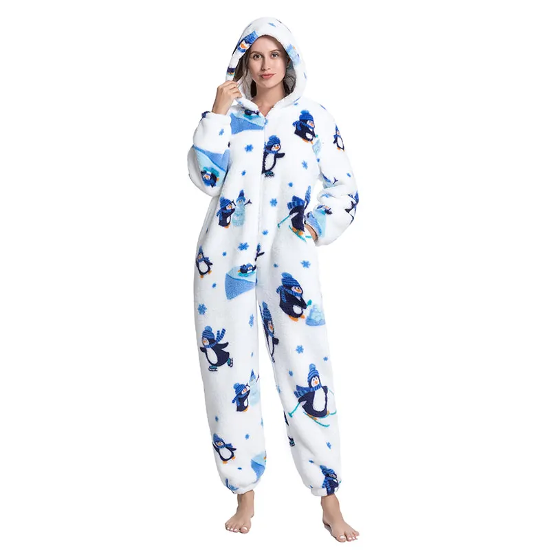 long plush coral fleece animal christmas onesie pajamas Pijama Kigurumi  for women pajamas