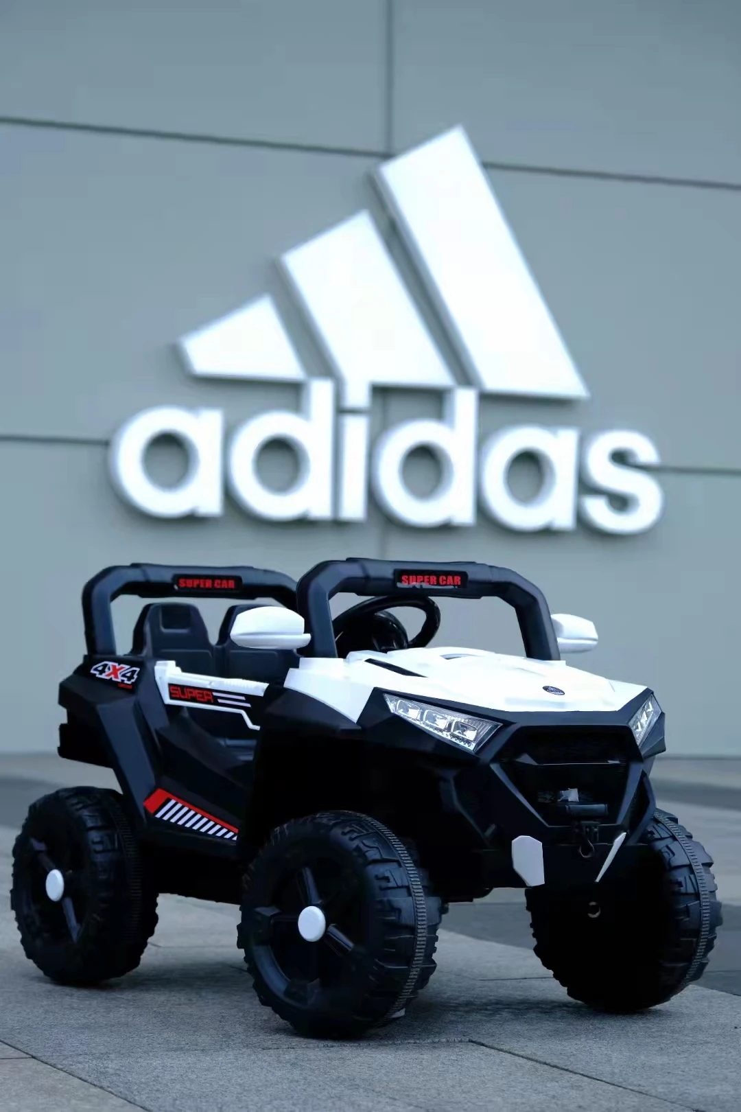 Car Electric Kids Drive On The Car And Adult Can Control The Car