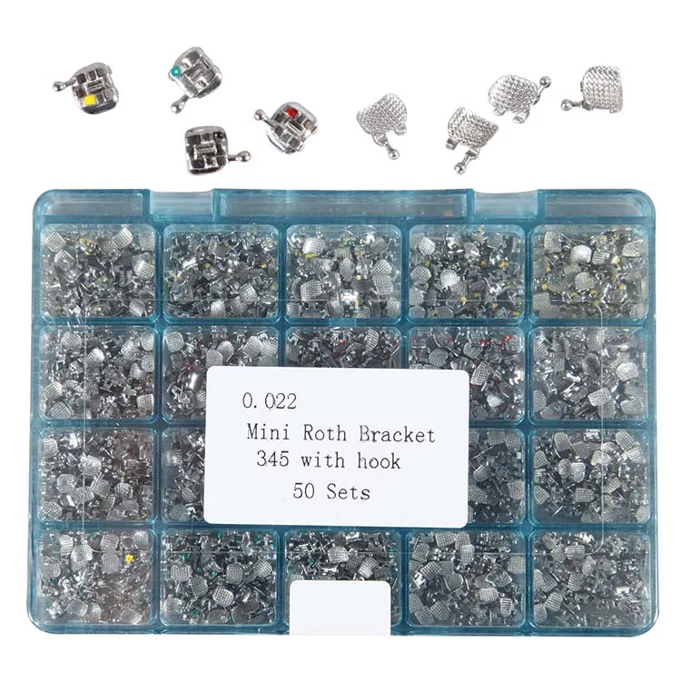Yahong Dental Orthodontic Brackets Metal Braces Mini Roth 022 Hooks 3 4 5 Mesh Base
