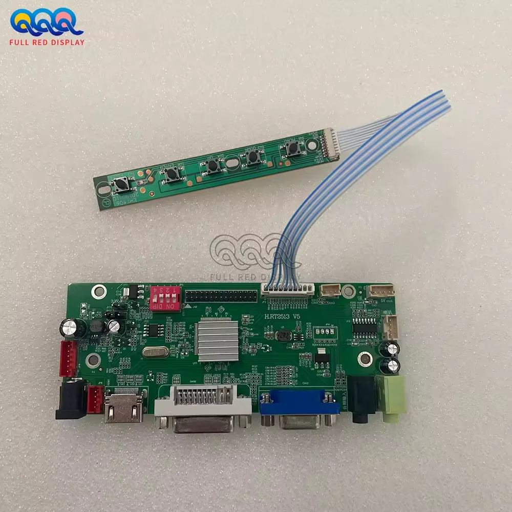 Full Red Three Interfaces  Vga  Dvihdmi Screen Driver Board Usb Driver Board Lcd Controller Universal Motherboard