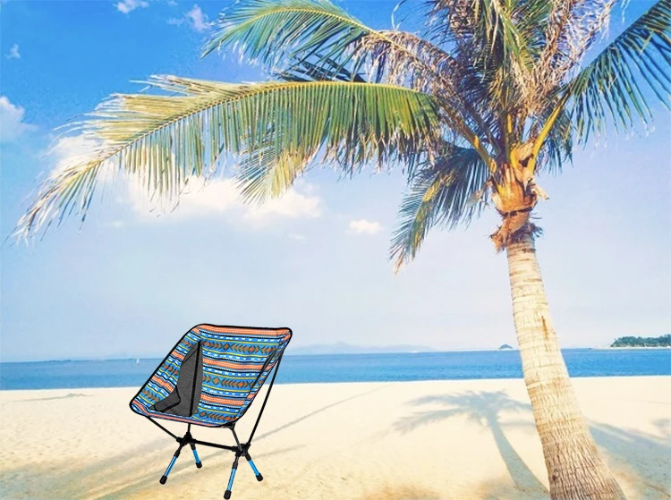 
Indian Style Outdoor Camping Portable Folding Aluminum Beach Chair Moon Chair 