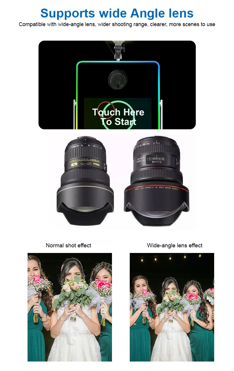 Оптовая продажа для свадебных мероприятий 15 6 дюймов сенсорный ЖК-экран DSLR-камера фотобудка селфи подставка фотобудки