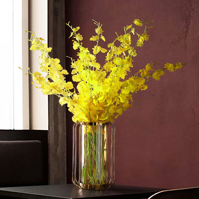 wholesale yellow artificial plants decoration flower vase dried flower bouquet home decor artificial flowers