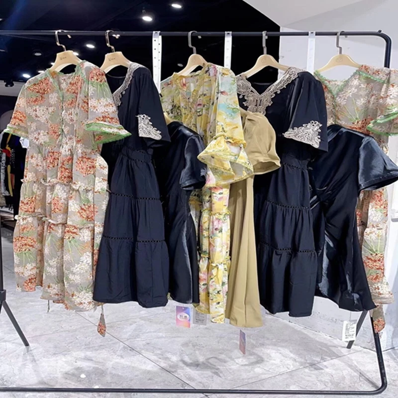 New Summer Trending Low Price Bulk Clothes Woman Cheap Apparel Stock Wholesale Casual Dress