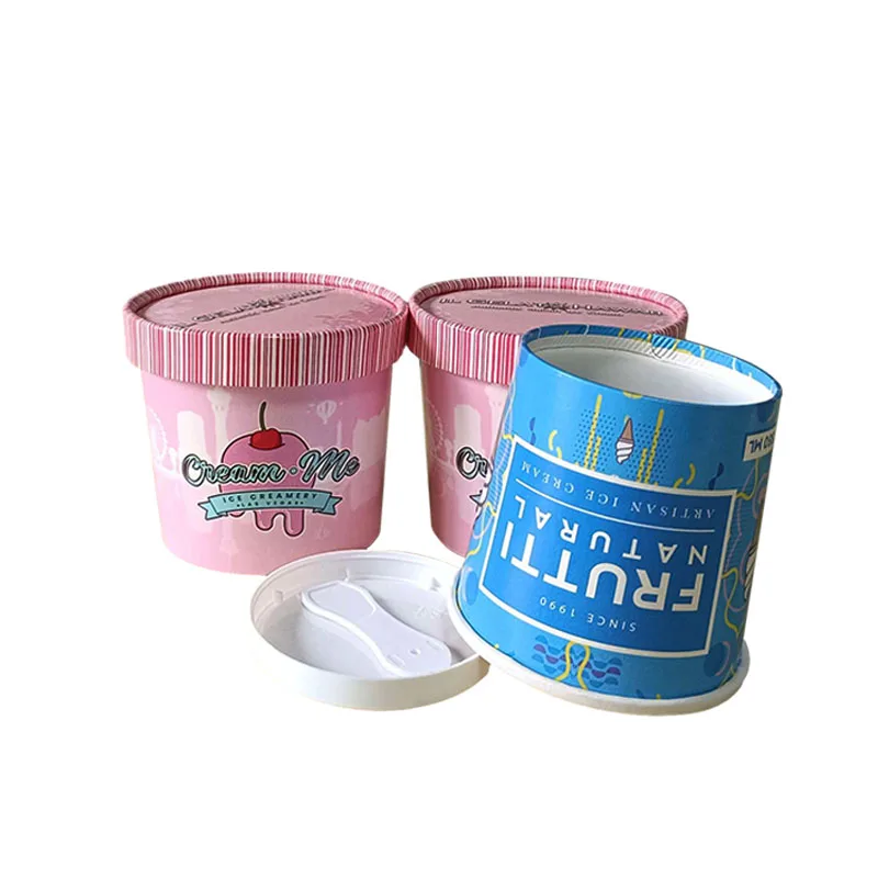 Mini paper cup 4 oz 5 oz 6 oz ice cream containers factory price matt finish ice cream cup with custom logo printing
