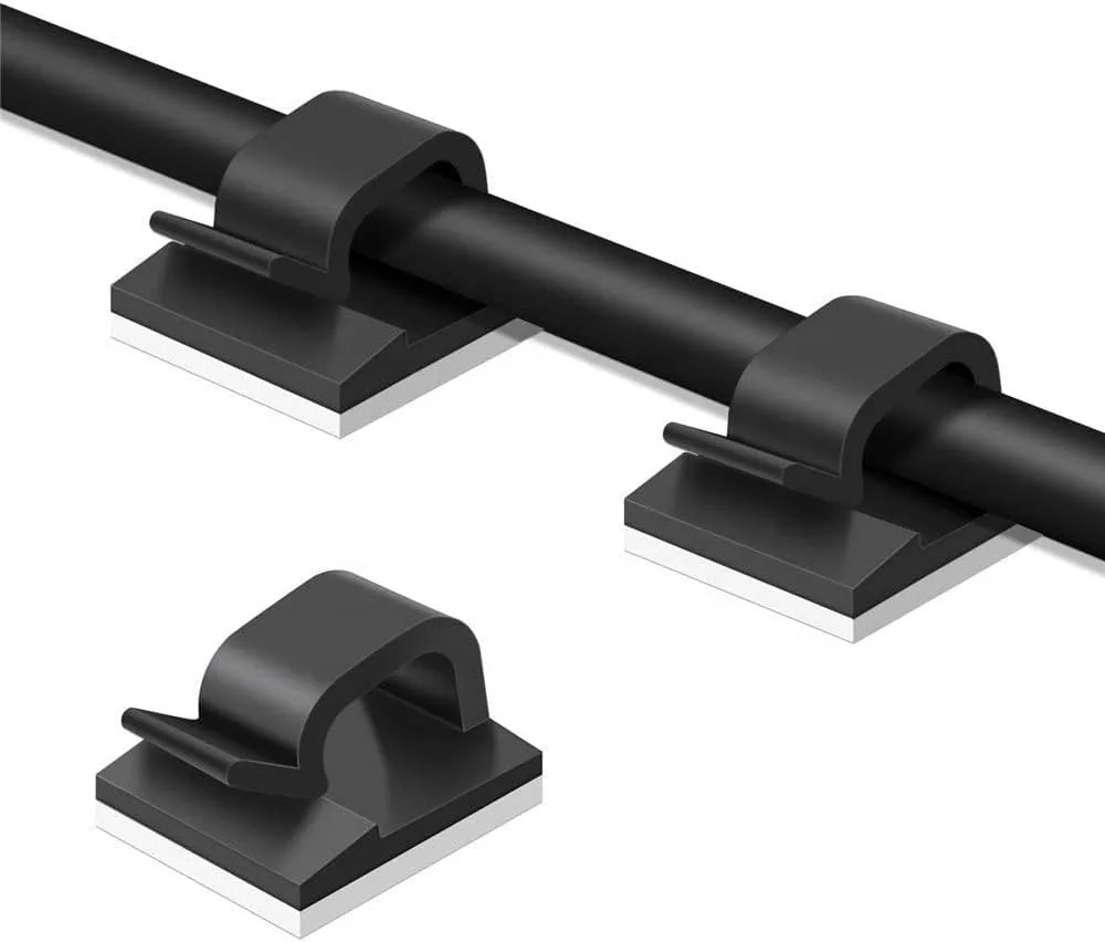 Elehk Self-adhesive Cable Cord Organizer Wire Cable Management Holder Cable Clip With Adhesive Sticker