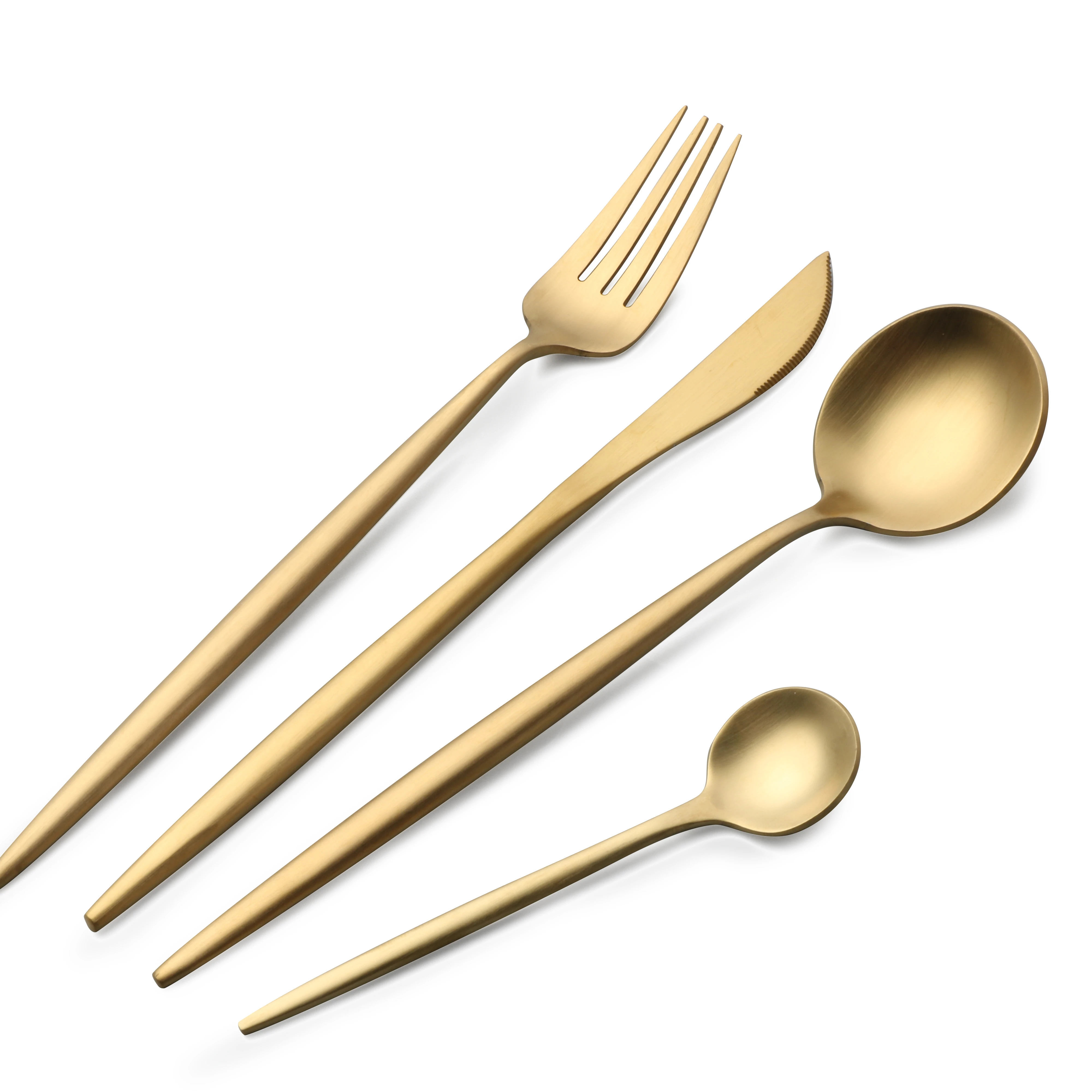 
Stainless Steel Gold and Spoon Set Luxury Cutlery Set for Wedding Gift 