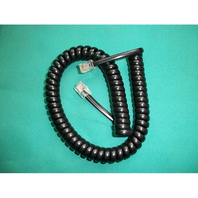 Заводская оптовая продажа низкая цена 60 градусов температуры спиральный телефонный провод Rj9 кудрявый кабель