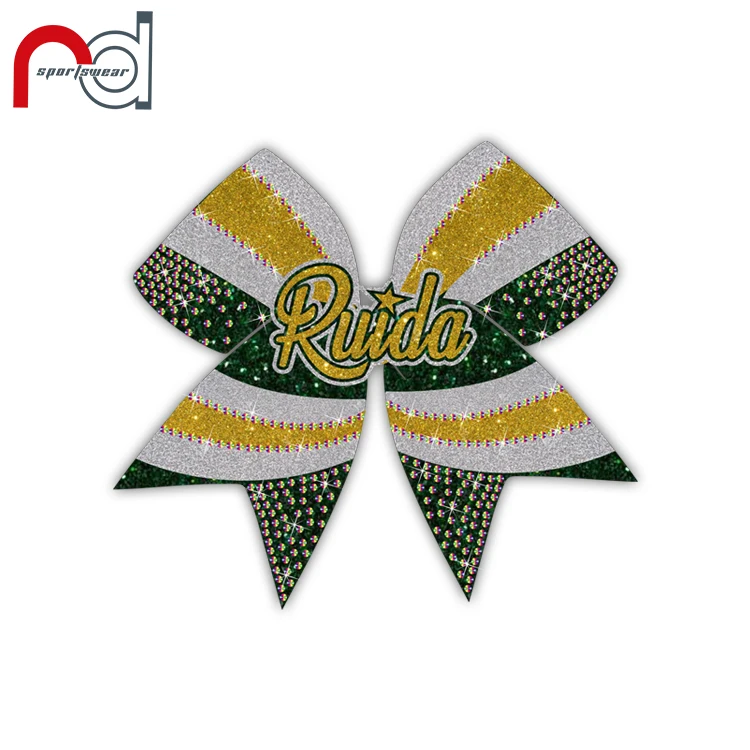 Cheer Bow Strip Rhinestone Transfer Cheerleading Competition Adults Cheer Wear Cheer for Girls Hair Bow