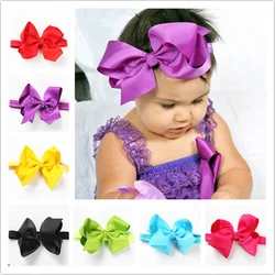 Girls Flower Polyester Bowknot Elastic Baby Bow Headband
