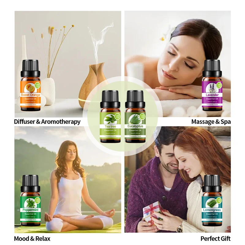 Private Label Essential oils Gift Set 100% Pure natural organic lavender eucalyptus Aromatherapy Essential Oil