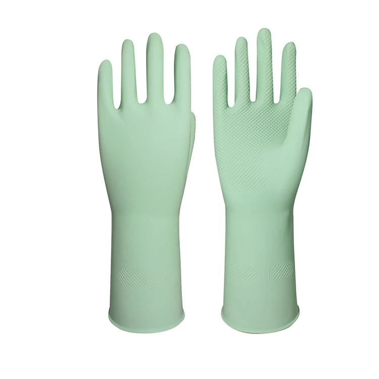 Durable Long Cuff Household Latex Gloves For Kitchen Dishwashing Cleaning Rubber Gloves