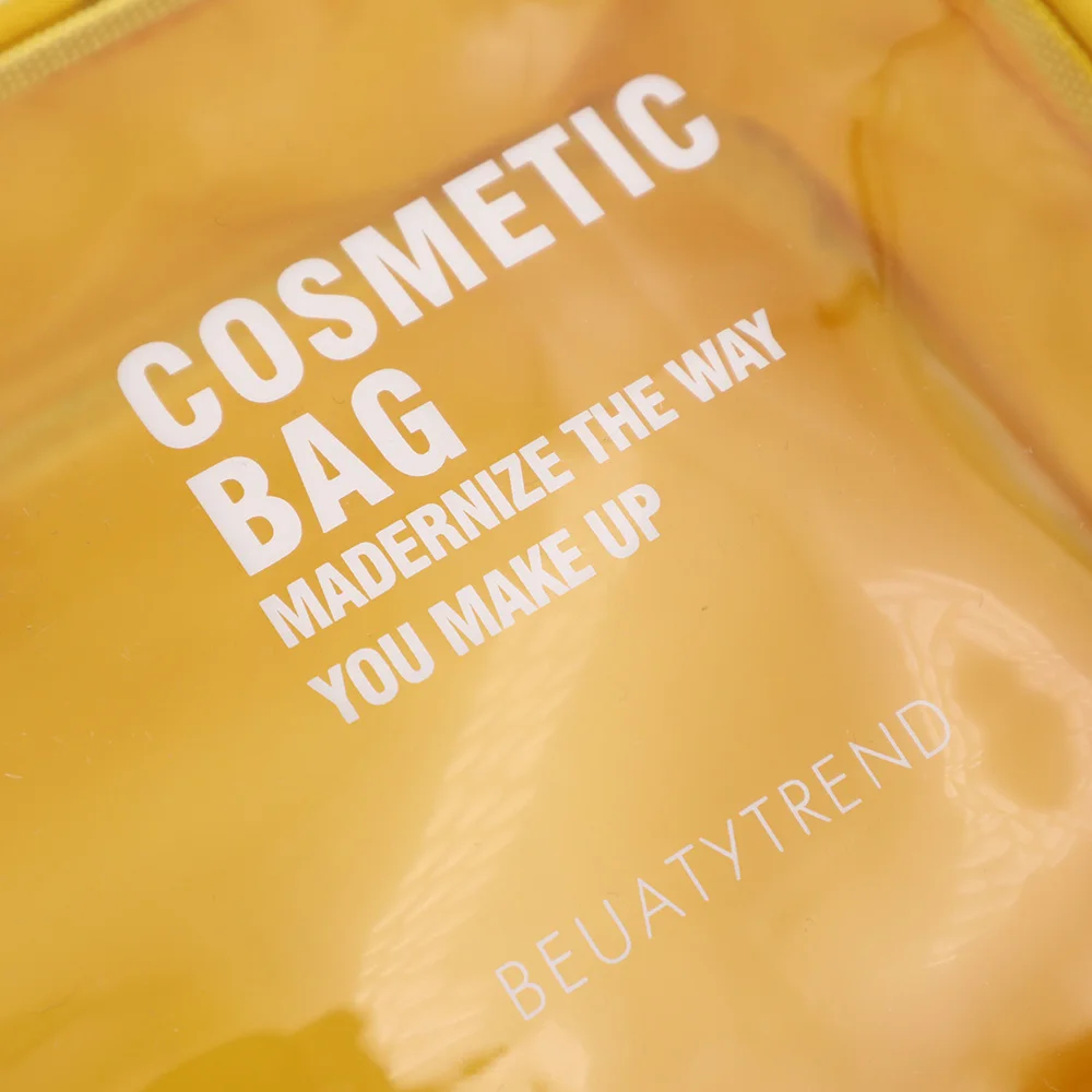Classic Design PVC Cosmetic Bag Transparent PVC Beauty Makeup Set Organizer Makeup Toiletry Bag Zip Lock Box Bags With Logo