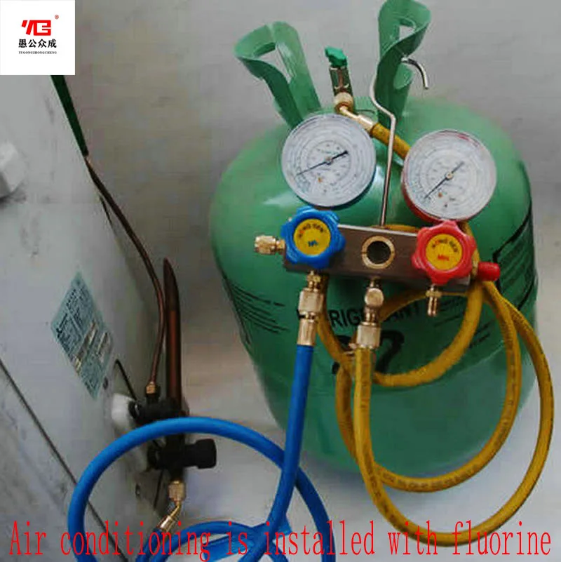Spot Supply Fluoridation Tool R22/R410a/134A Refrigerant Charging Fluorination Pressure Dual Instrument