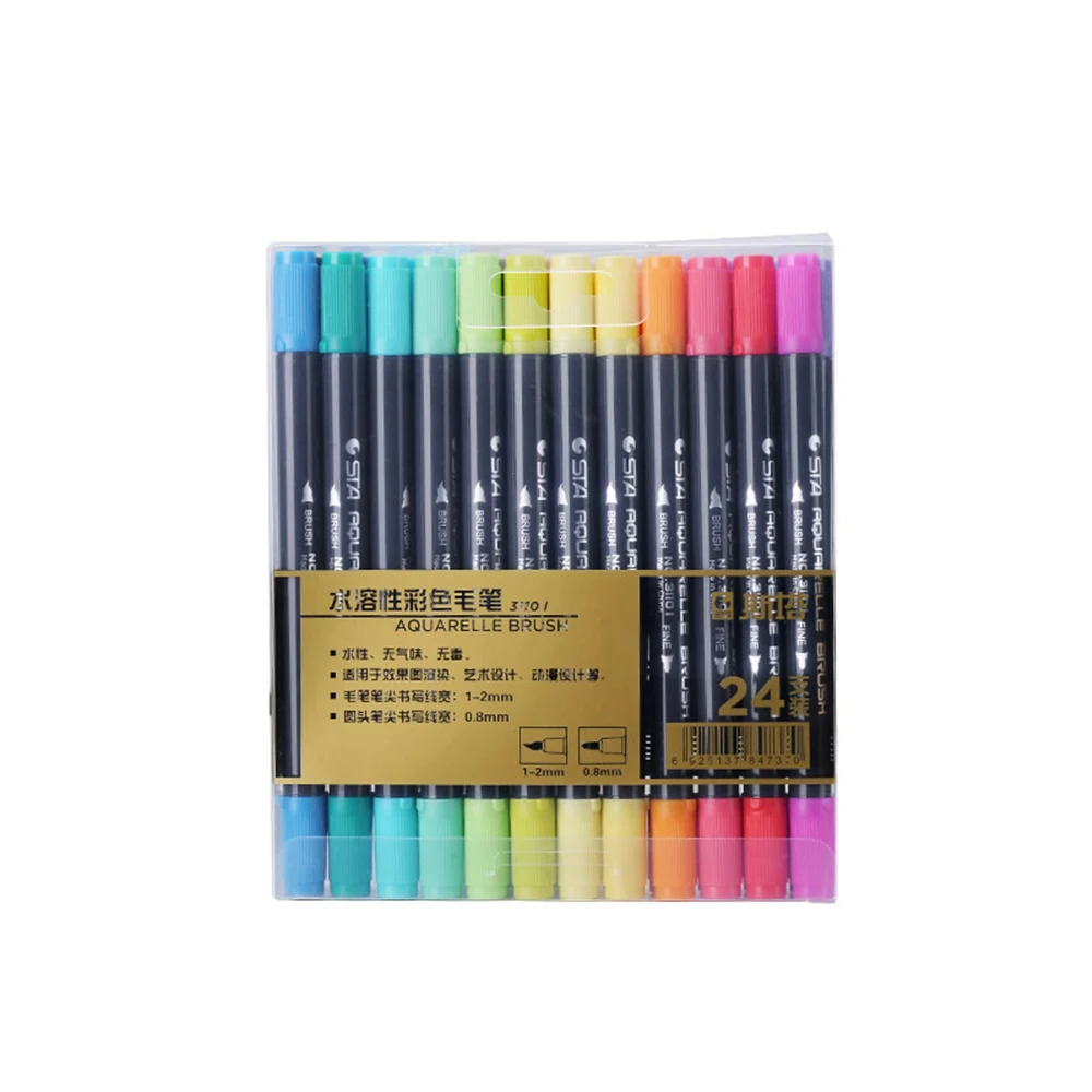 STA Factory new design water color markers 24colors drawing water color brush pen for kids