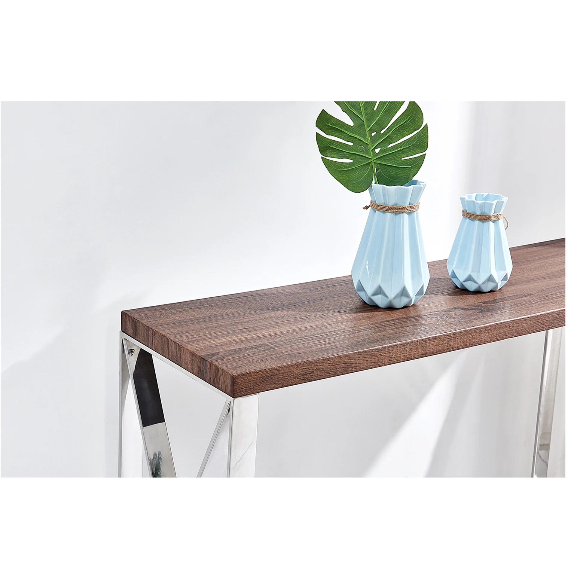 
Modern Design Wooden Top Stainless Steel Hallway Entrace Furniture Console Table 