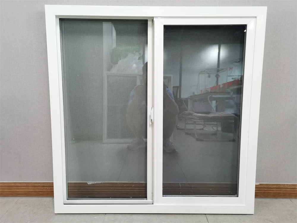 Factory New High Security Sliding Window Small Size Horizontal Plastic Window Double Glazing Basement Window PVC Windows