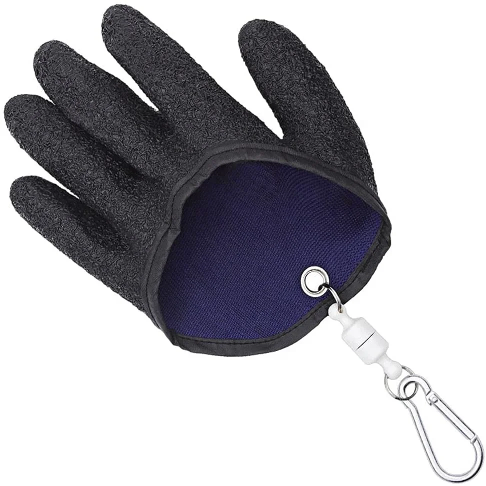 Professional Waterproof Non-Slip Latex Fishing Catching Safety Work  Gloves Protect Hand From Puncture Scraping