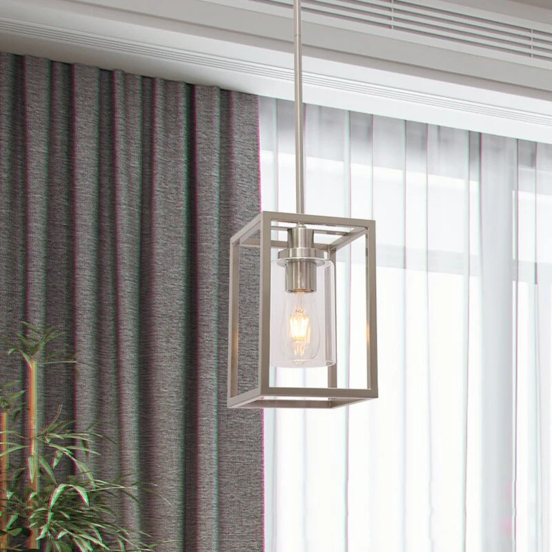 Vintage Lamp Black Retro Industrial Iron Metal Wire Basket Cage Style Light Durable Glass Shade