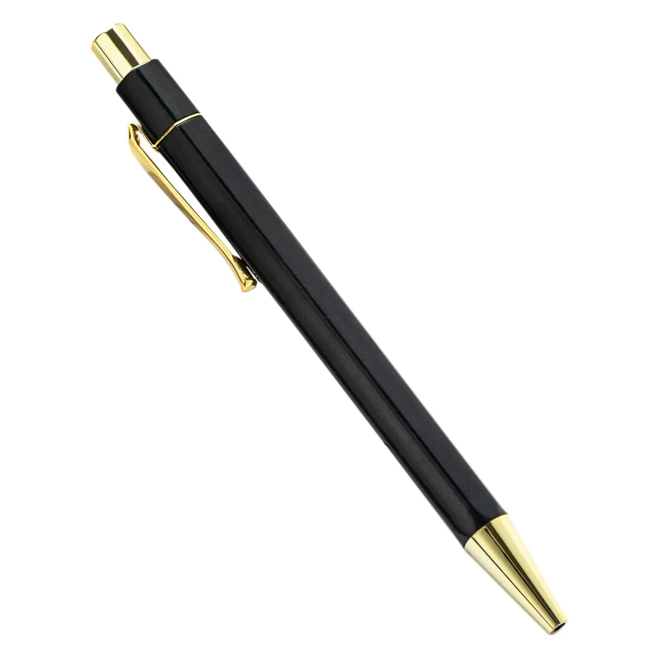 High Quality Custom Logo Ballpoint Pen Gold Hexagon Design Plastic Business Body Cute Promotional Pens for Office Use Women Men