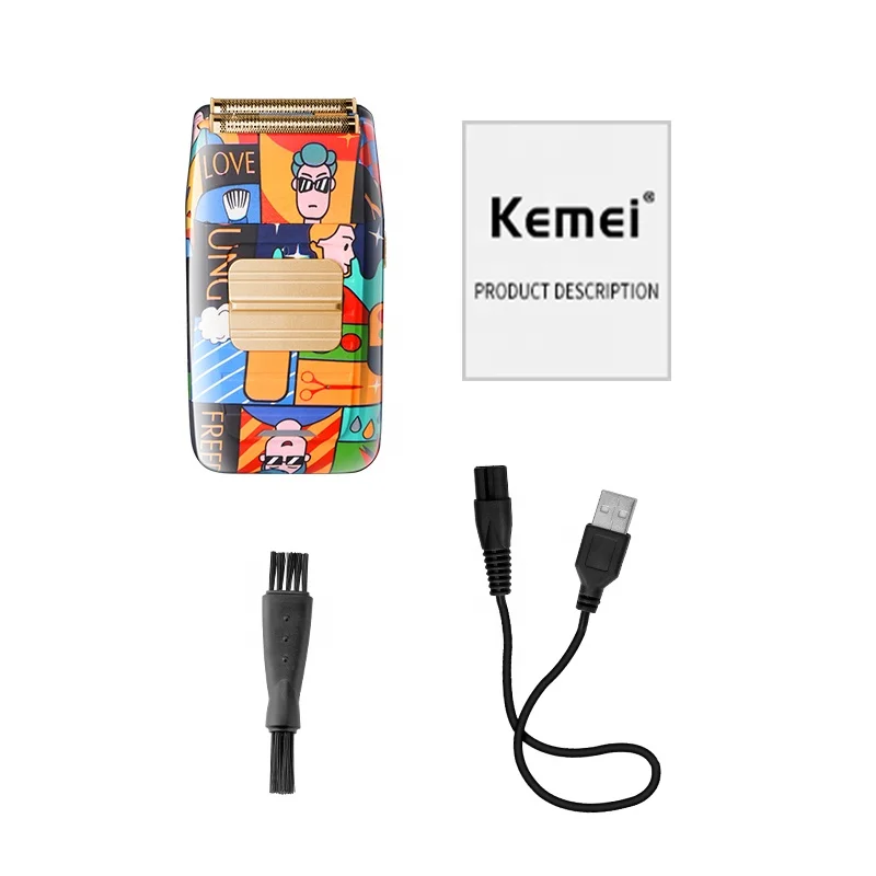 Новинка Kemei KM-1102H модный персональный граффити лысый триммер для волос бороды водонепроницаемые электробритвы