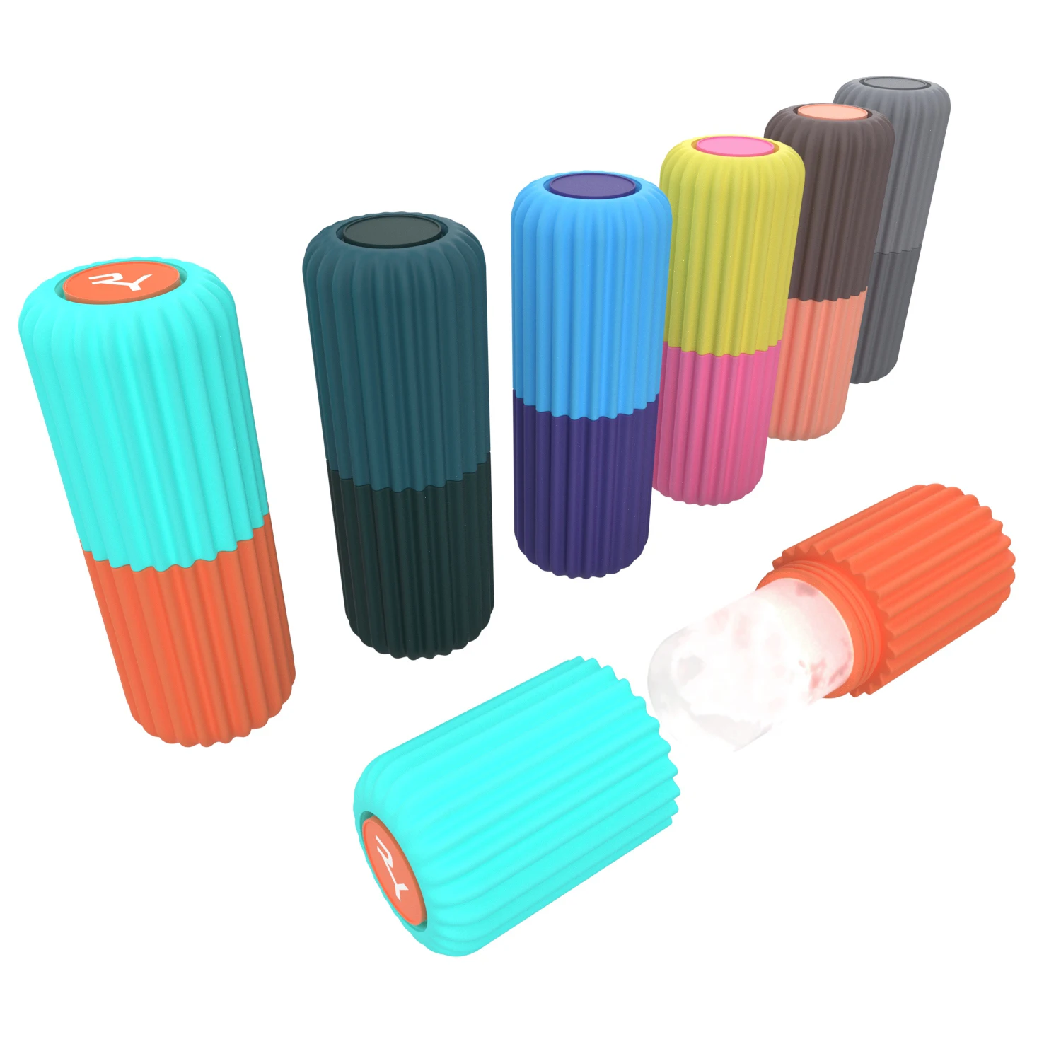 Silicone glow cube ice roller for face ice face and eyes purple face cooler tool facial ice silicone stainless steel