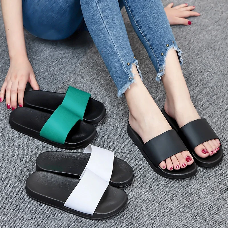 OEM Factory Fashion Custom Logo Rubber PVC Slippers Slides Summer Beach EVA Sandals Unisex Flat Men Women Shoes