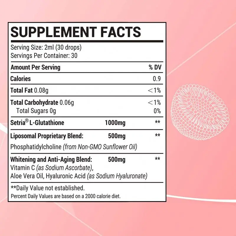 factory supply Private label Glutathione Drop Antioxidant skin whitening glutathione lightening anti-age